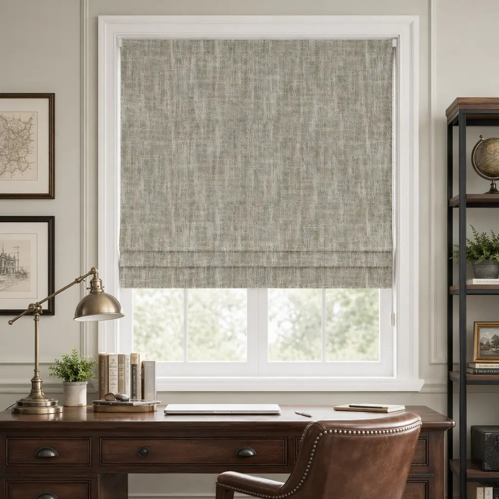 Custom Blackout Roman Shades for Bedrooms – Linen Blend – product image 2