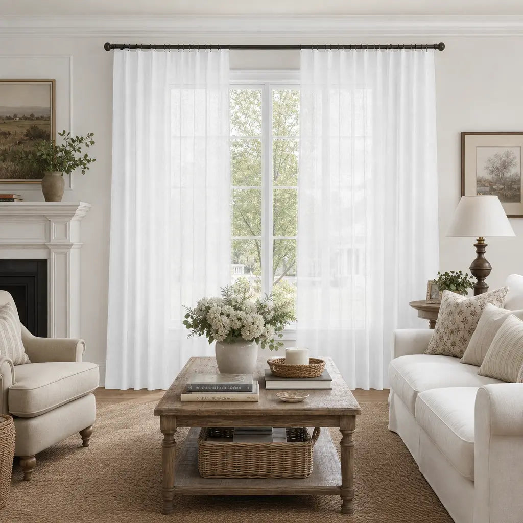 Custom Sheer Curtains – Light Filtering Linen Blend – product image 2