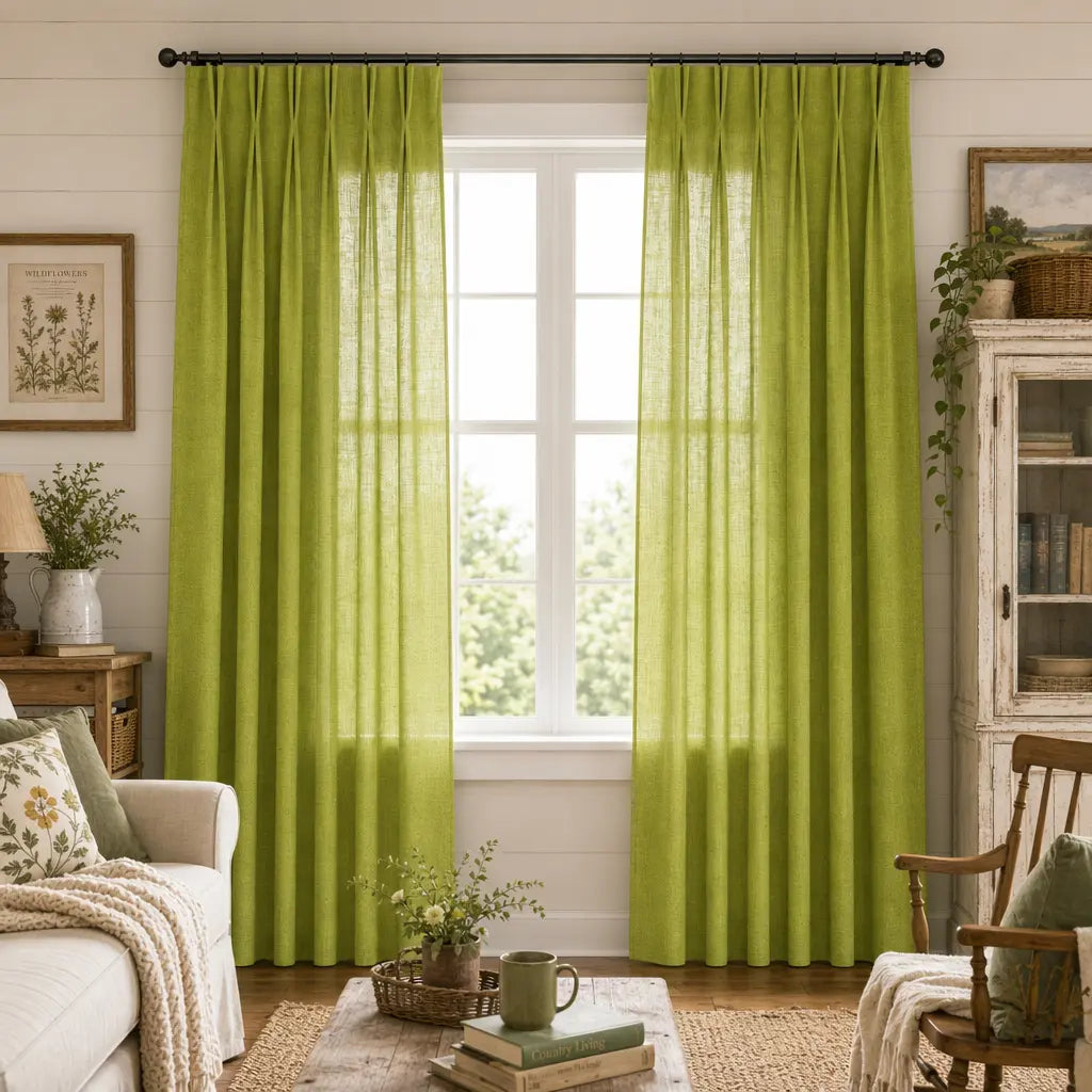 Custom Linen Blend Curtains for Bedrooms – Semi-Blackout – product image 3