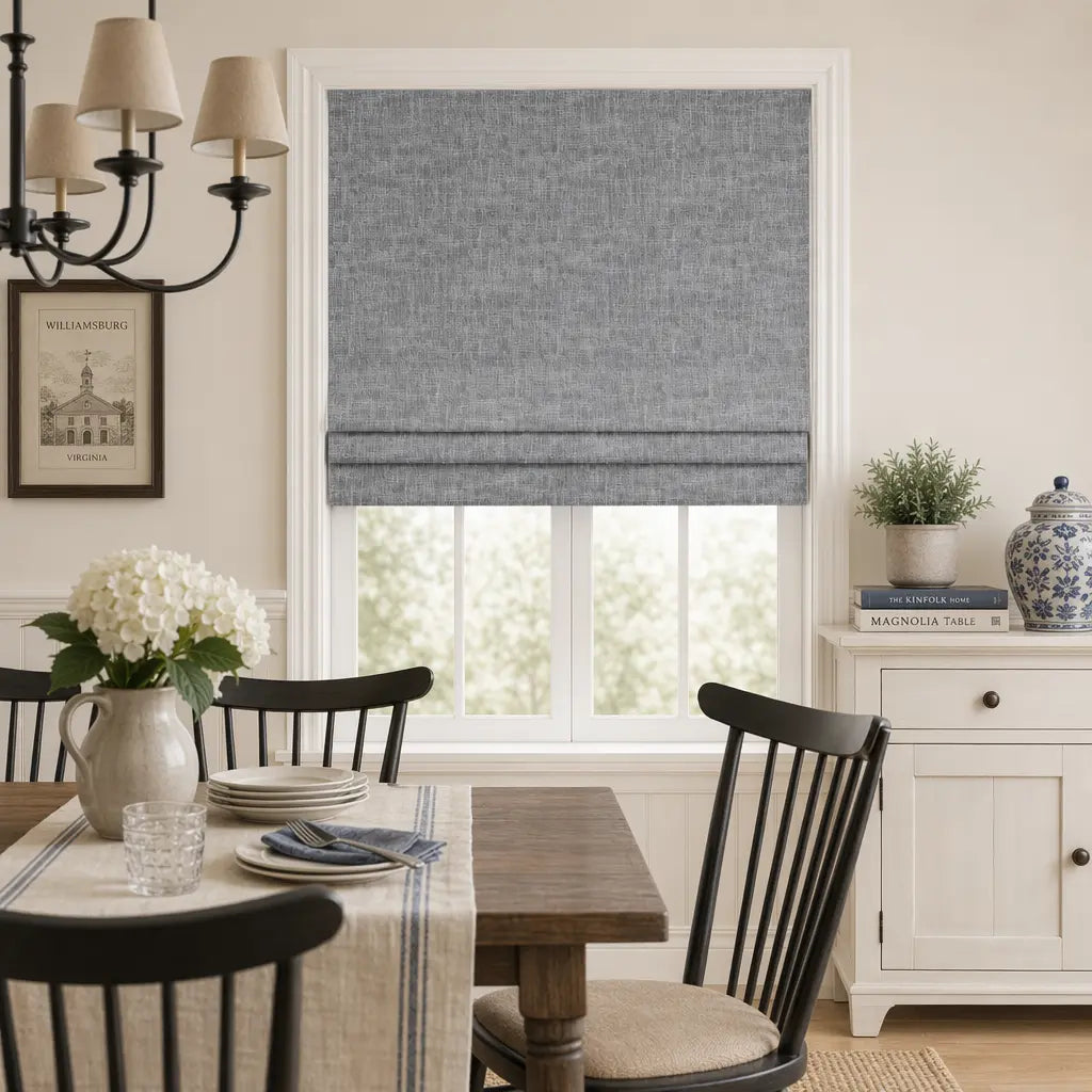 Custom Blackout Roman Shades for Bedrooms – Linen Blend – product image 5