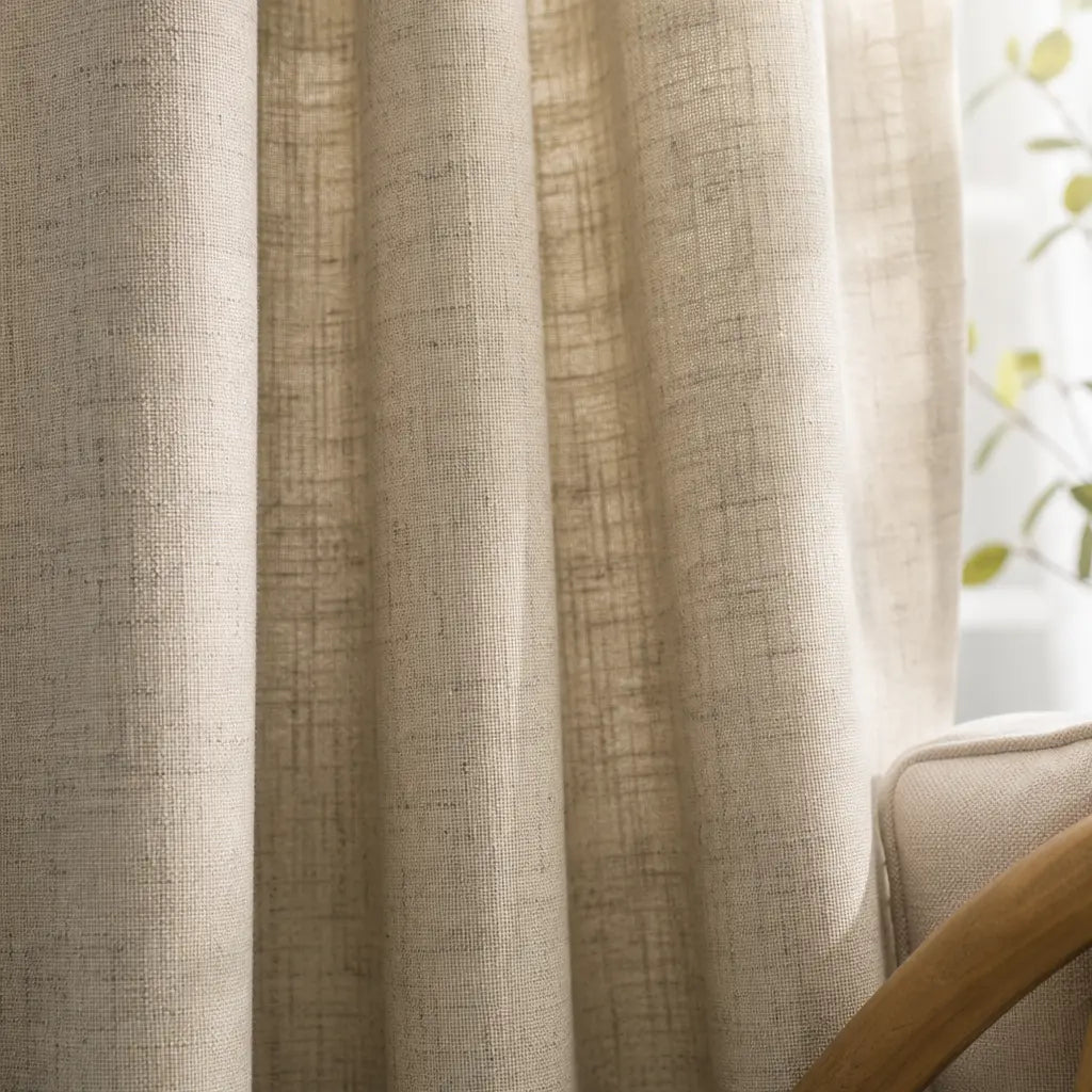 Custom Linen Blend Curtains for Bedrooms – Semi-Blackout – product image 12