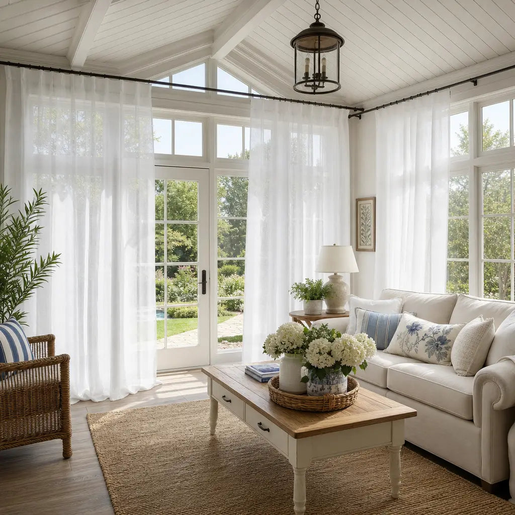 Custom Sheer Drapes – Soft Light Linen Blend – product image 5