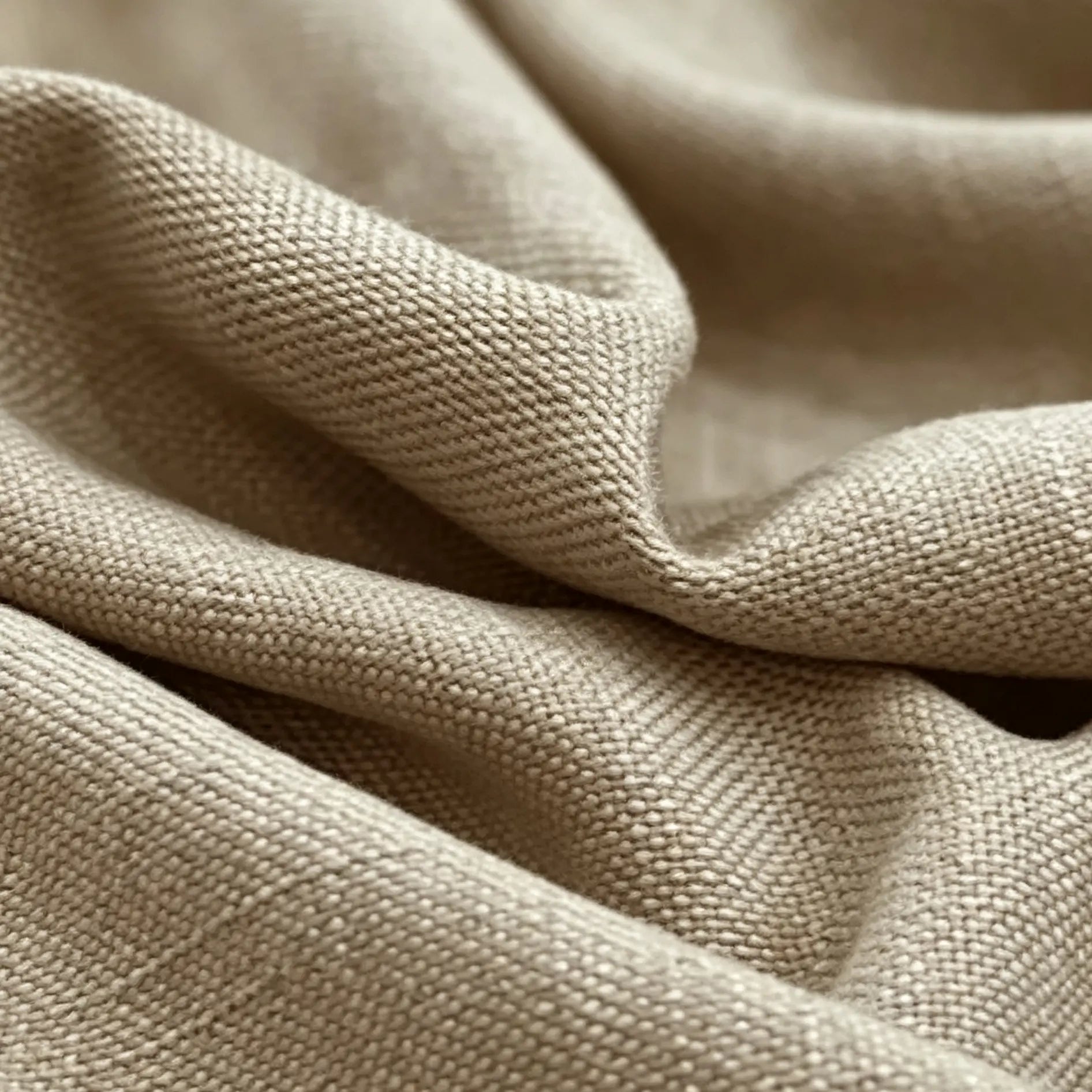 Linen-blend curtain fabric sample