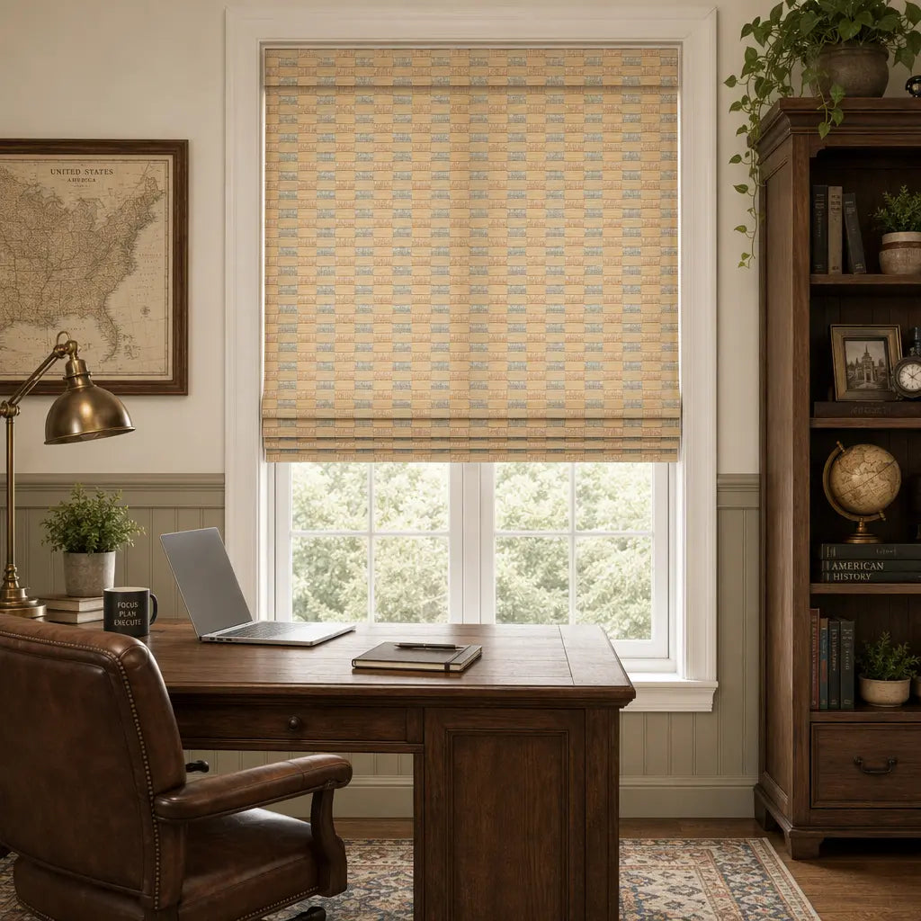Custom Bamboo Shades – Handwoven Natural Wood – color OM12A-09