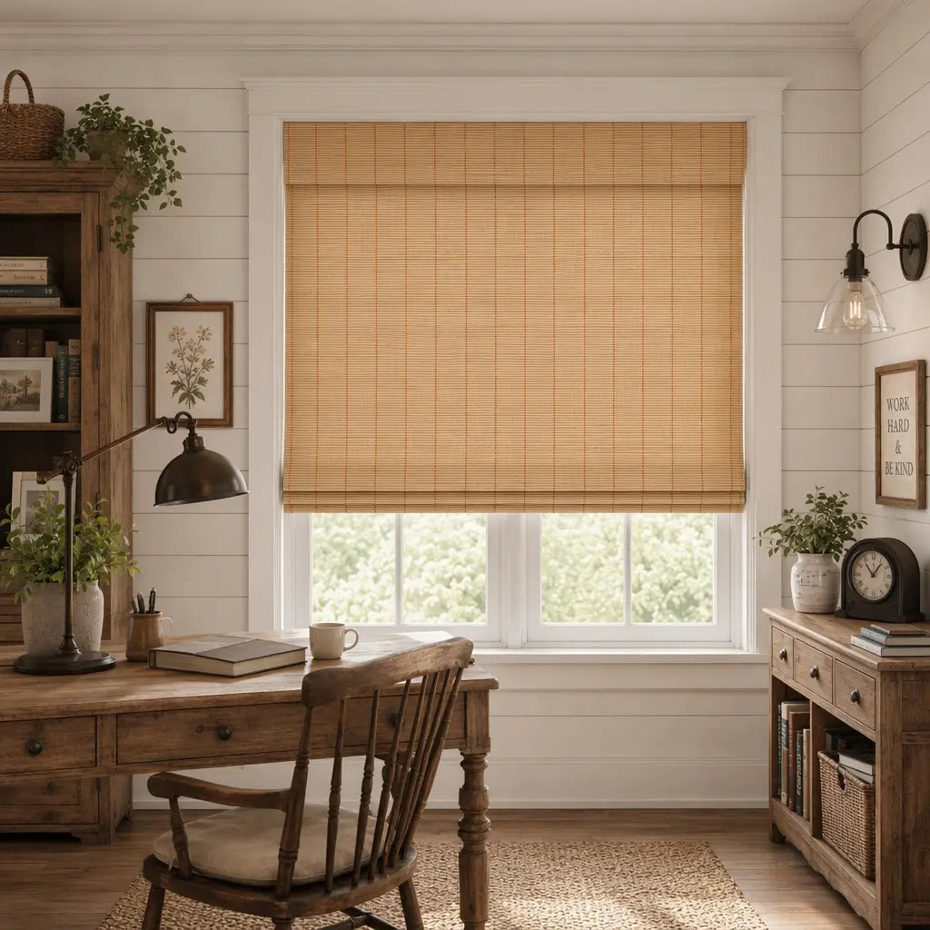 Custom Bamboo Shades – Natural Woven Light Filtering