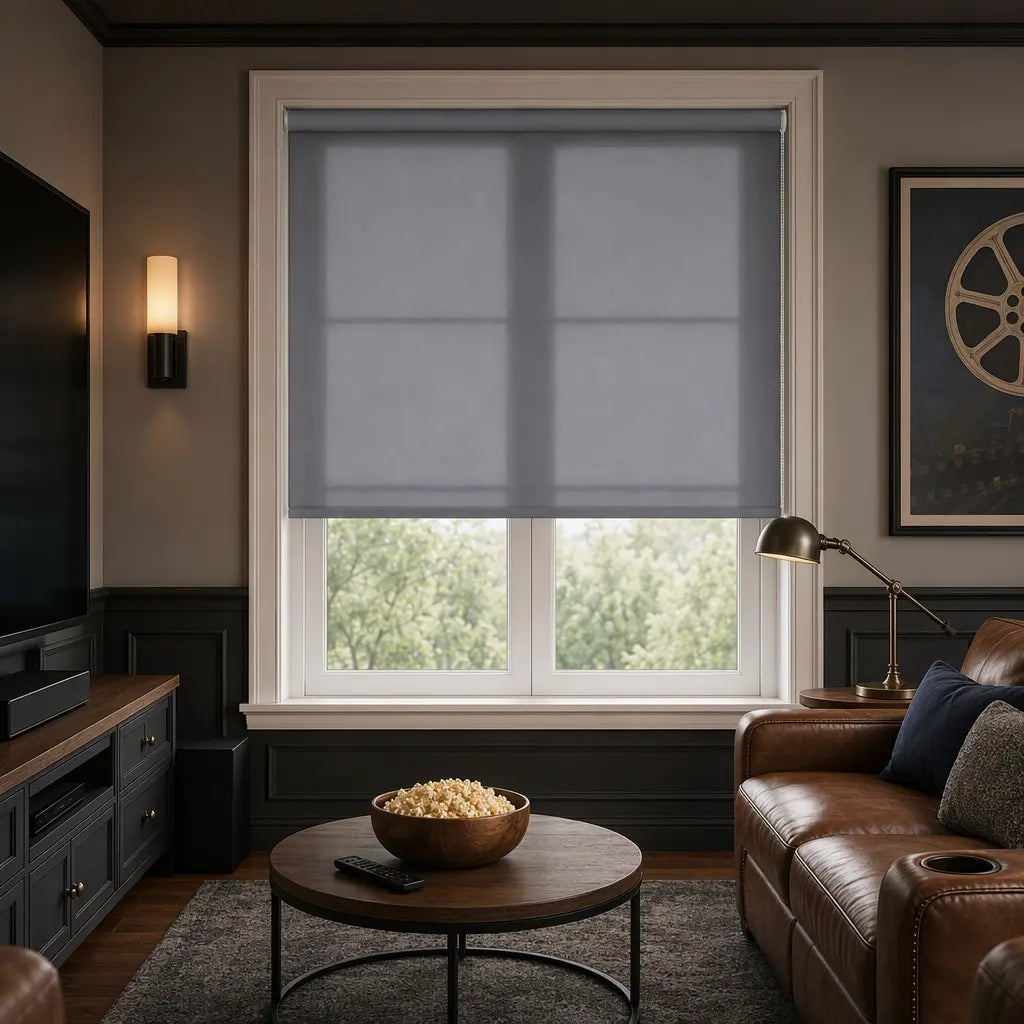 Custom Semi-Blackout Roller Shades – Soft Light & Privacy – color OM9A-05