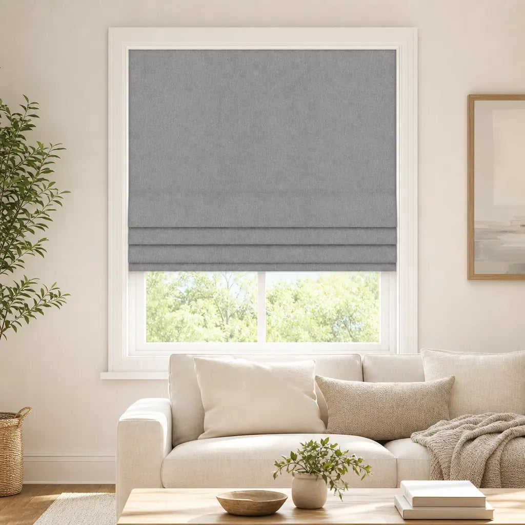 Custom Cordless Blackout Roman Shades for Bedrooms – color OY6-A01