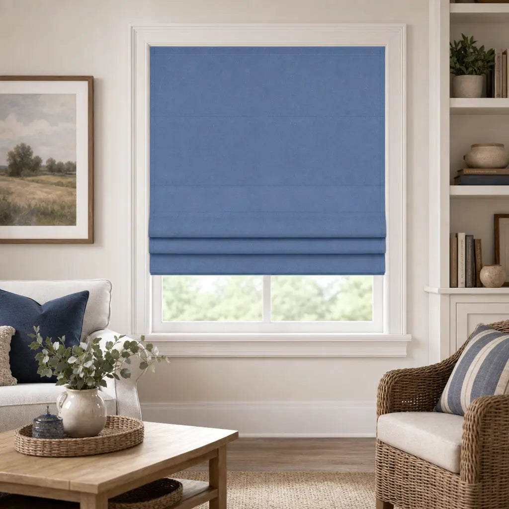 Custom Cordless Blackout Roman Shades for Bedrooms – color OY6-A20