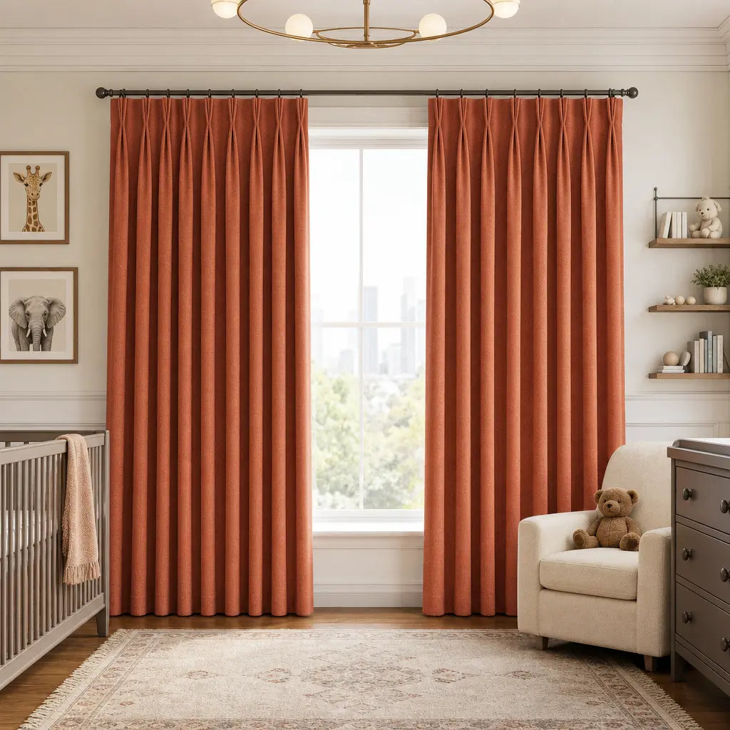 Custom Blackout Curtains for Living Rooms – Linen Blend – color OY6-D03