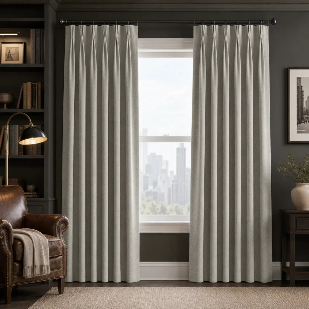 Custom Blackout Curtains for Living Rooms – Linen Blend – color OY6-D04