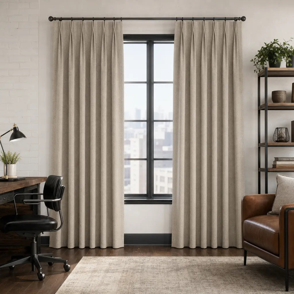 Custom Blackout Curtains for Living Rooms – Linen Blend – color OY6-D05