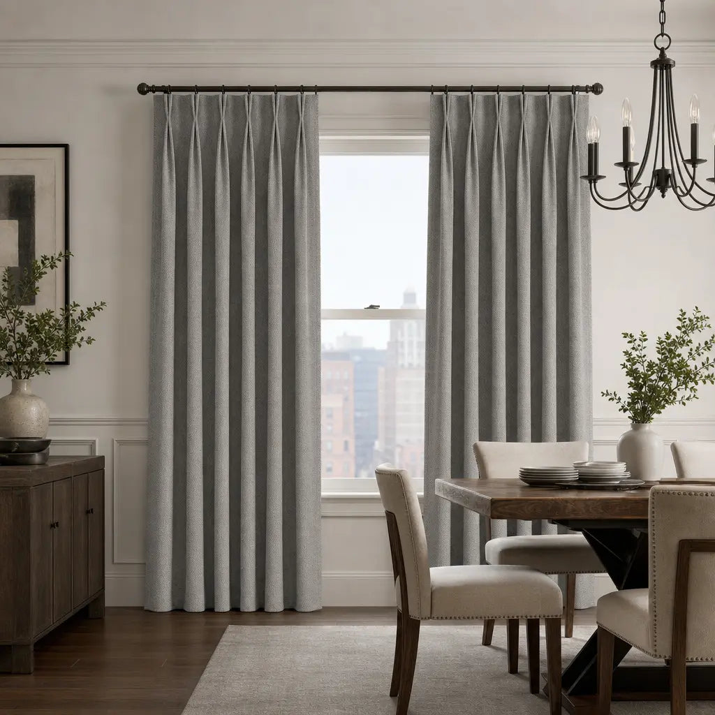 Custom Blackout Curtains for Living Rooms – Linen Blend – color OY6-D08