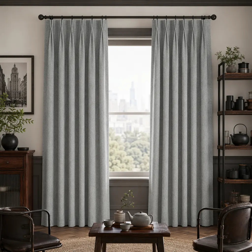 Custom Blackout Curtains for Living Rooms – Linen Blend – color OY6-D10
