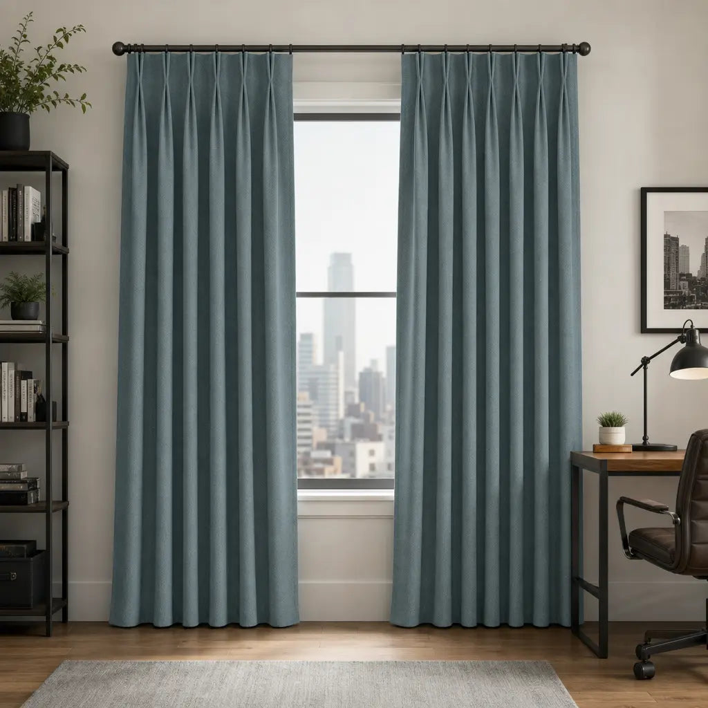 Custom Blackout Curtains for Living Rooms – Linen Blend – color OY6-D13