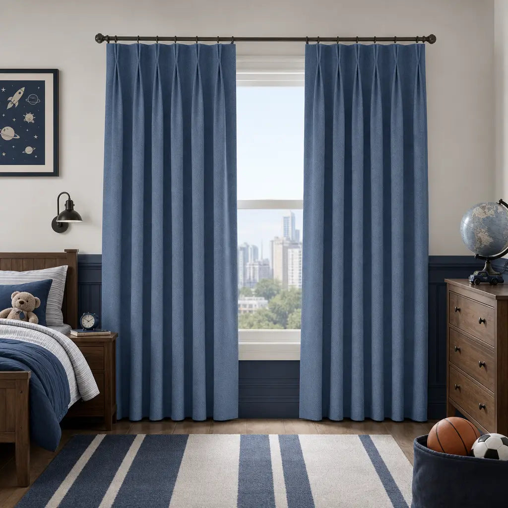 Custom Blackout Curtains for Living Rooms – Linen Blend – color OY6-D20