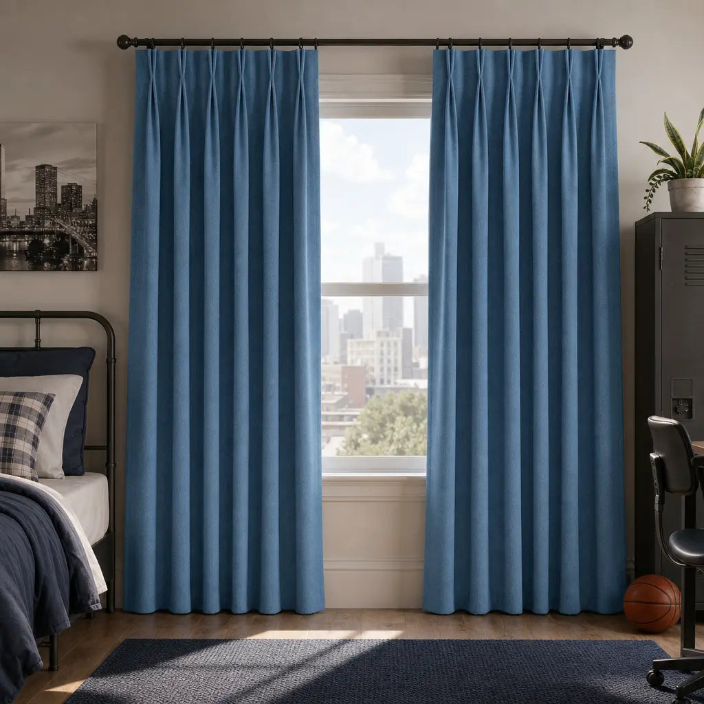 Custom Blackout Curtains for Living Rooms – Linen Blend – color OY6-D21