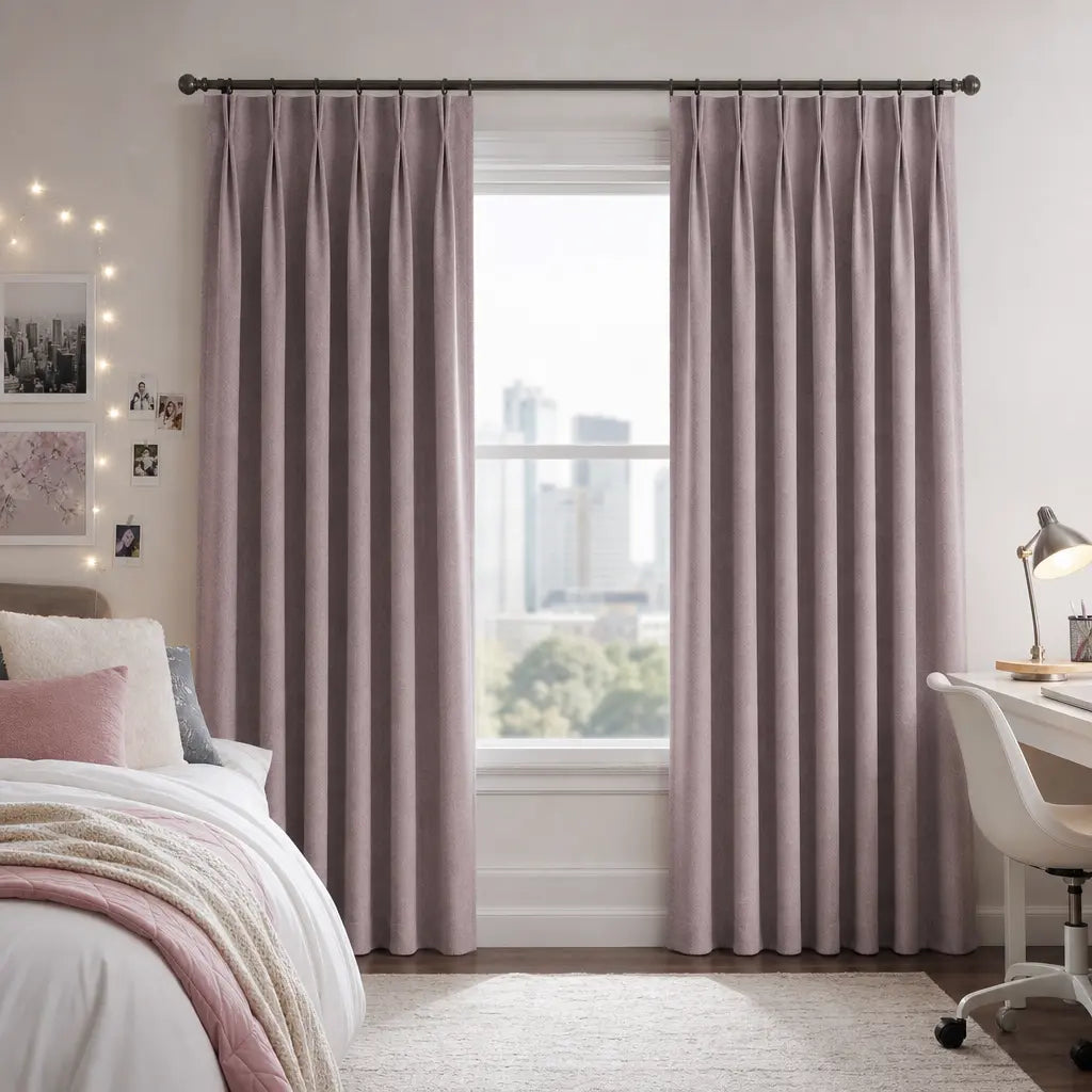 Custom Blackout Curtains for Living Rooms – Linen Blend – color OY6-D25
