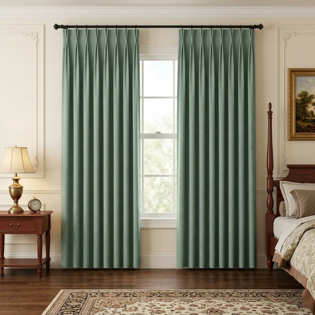Custom Blackout Pinch Pleat Drapery – 100% Light Blocking