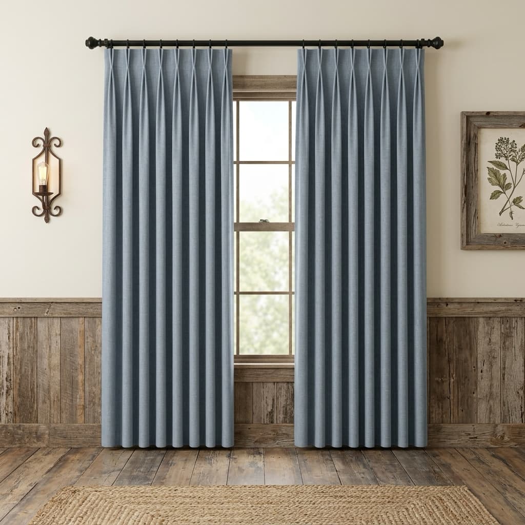 Custom Blackout Pinch Pleat Drapery – 100% Light Blocking