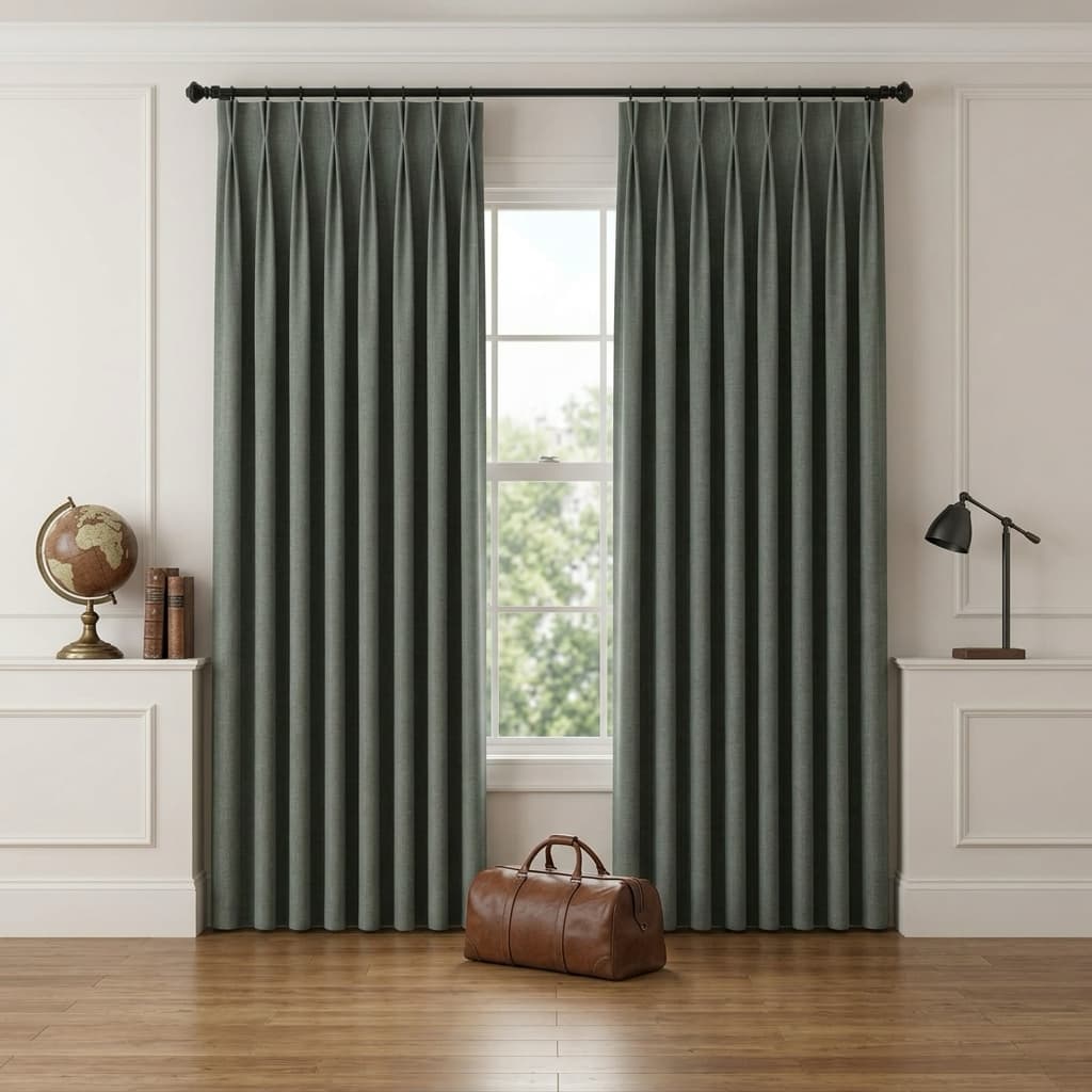 Custom Blackout Pinch Pleat Drapery – 100% Light Blocking