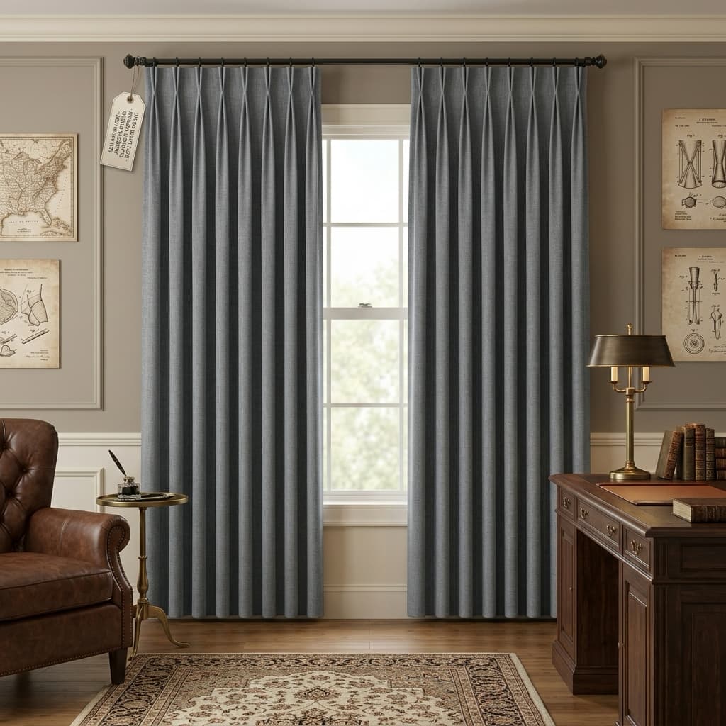 Custom Blackout Pinch Pleat Drapery – 100% Light Blocking