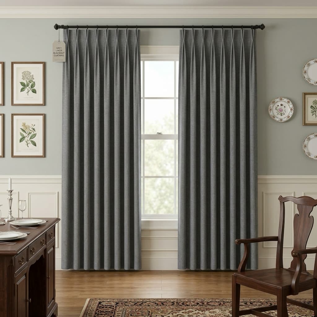 Custom Blackout Pinch Pleat Drapery – 100% Light Blocking