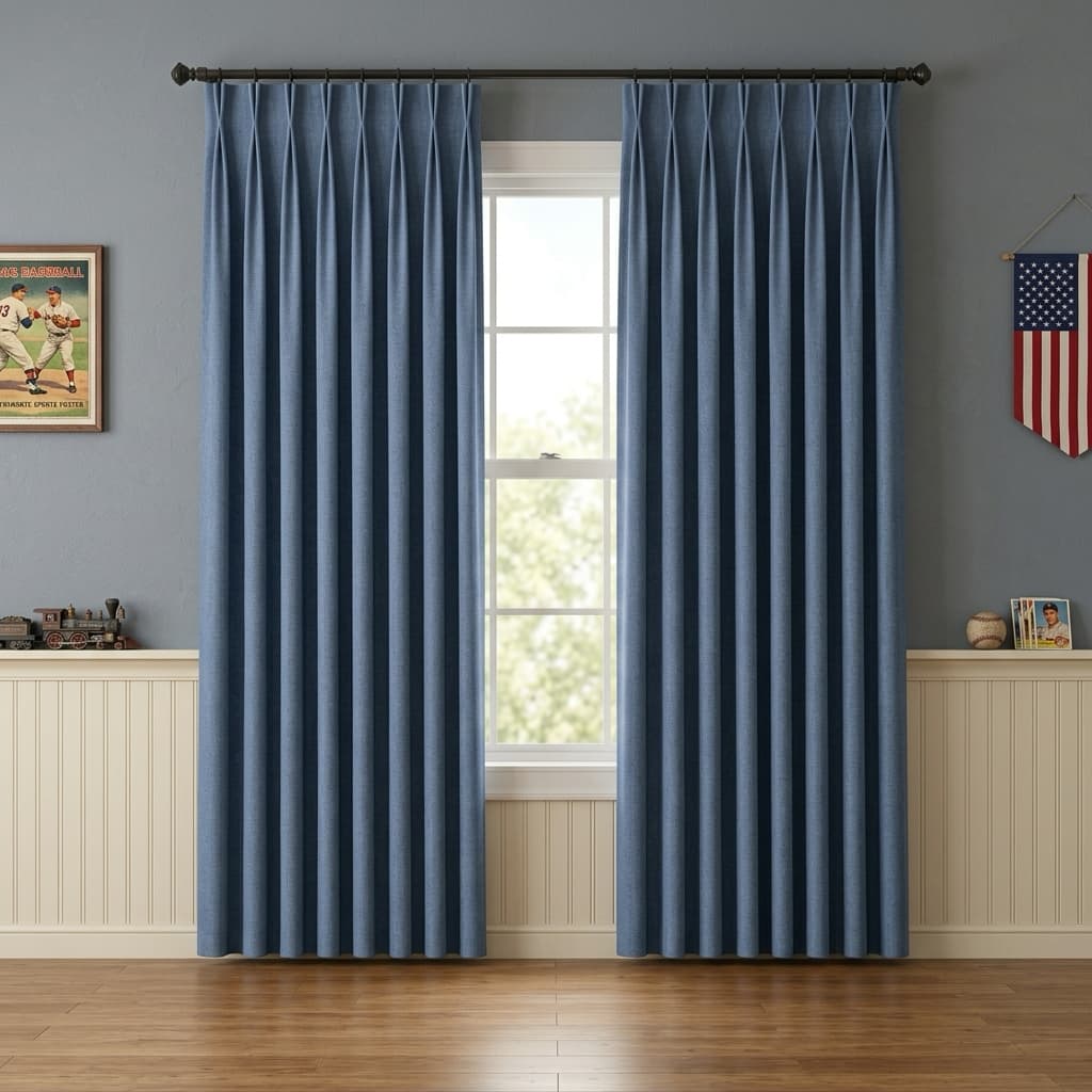 Custom Blackout Pinch Pleat Drapery – 100% Light Blocking