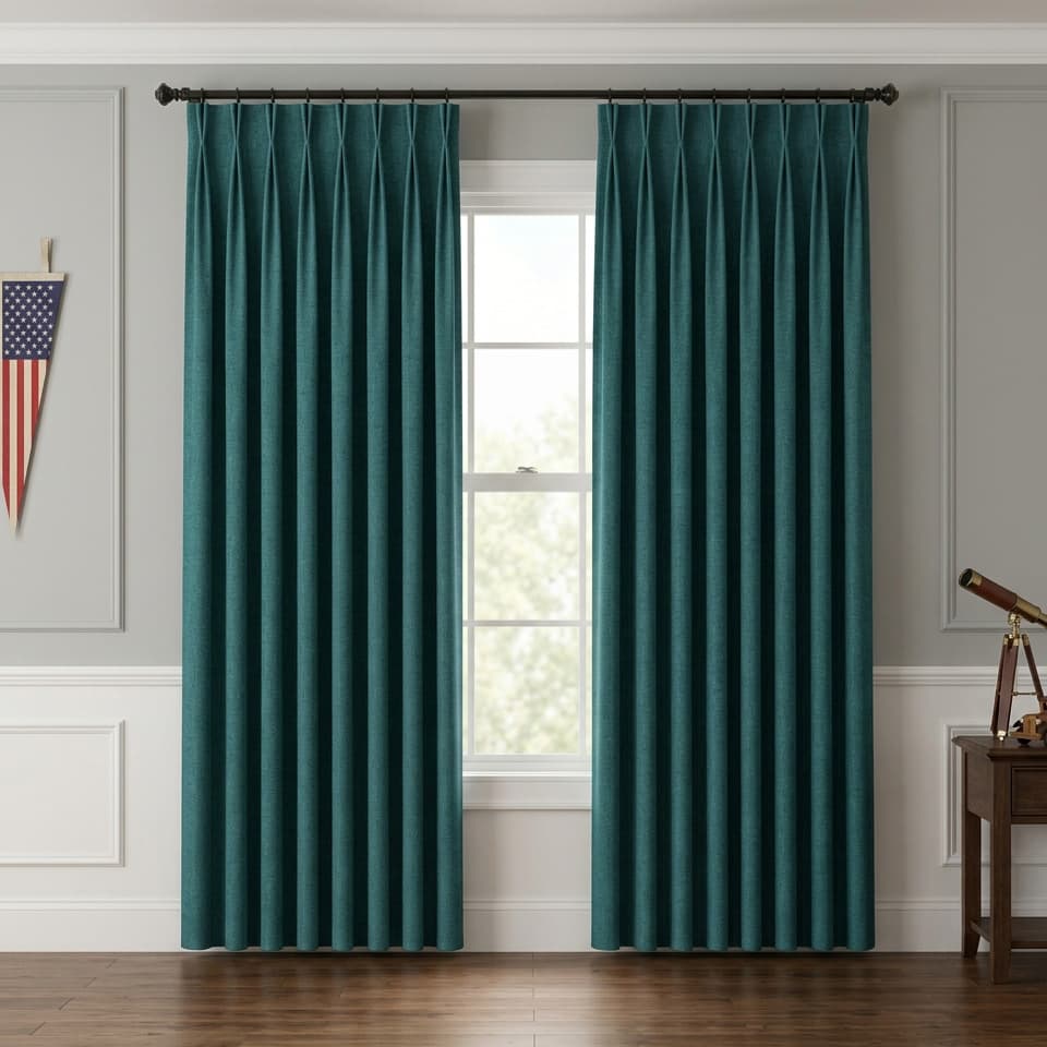 Custom Blackout Pinch Pleat Drapery – 100% Light Blocking
