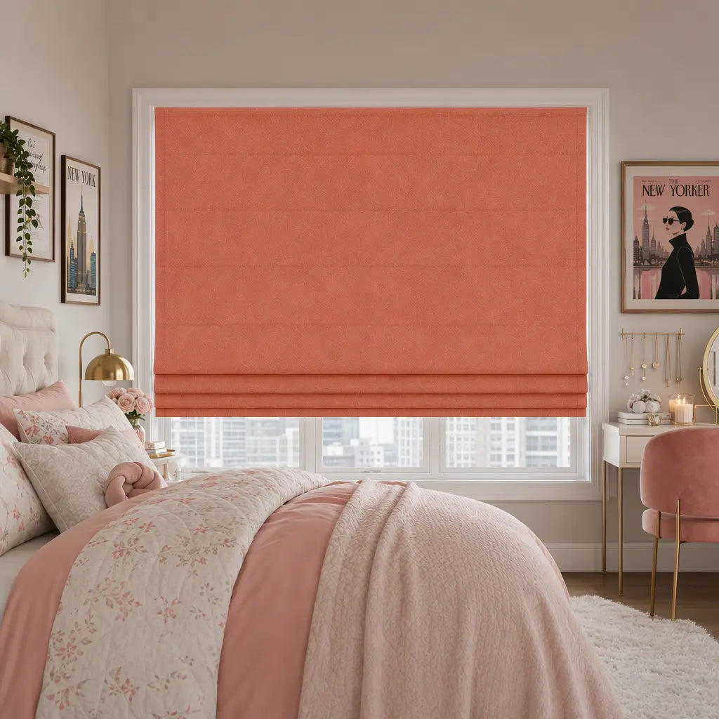 Custom Cordless Blackout Roman Shades for Nurseries – color OY6E-03