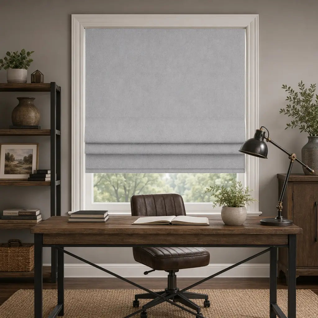 Custom Cordless Blackout Roman Shades for Nurseries – color OY6E-09