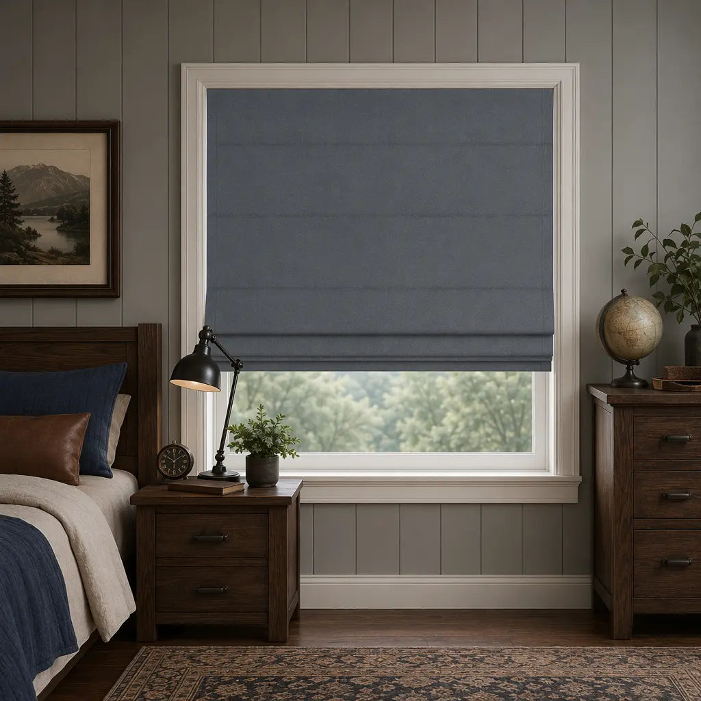 Custom Cordless Blackout Roman Shades for Nurseries – color OY6E-13
