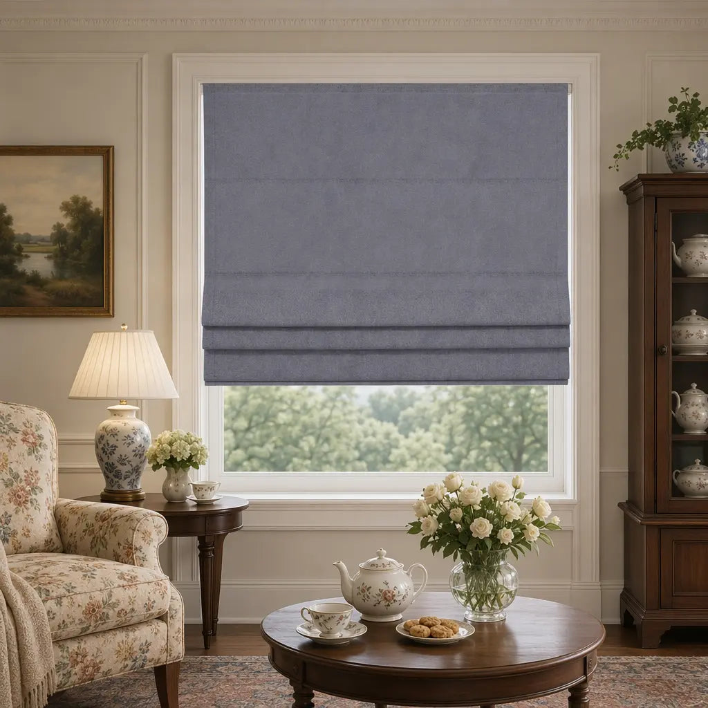 Custom Cordless Blackout Roman Shades for Nurseries – color OY6E-19