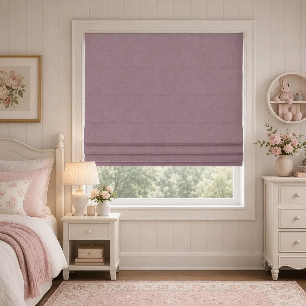 Custom Cordless Blackout Roman Shades for Nurseries – color OY6E-24