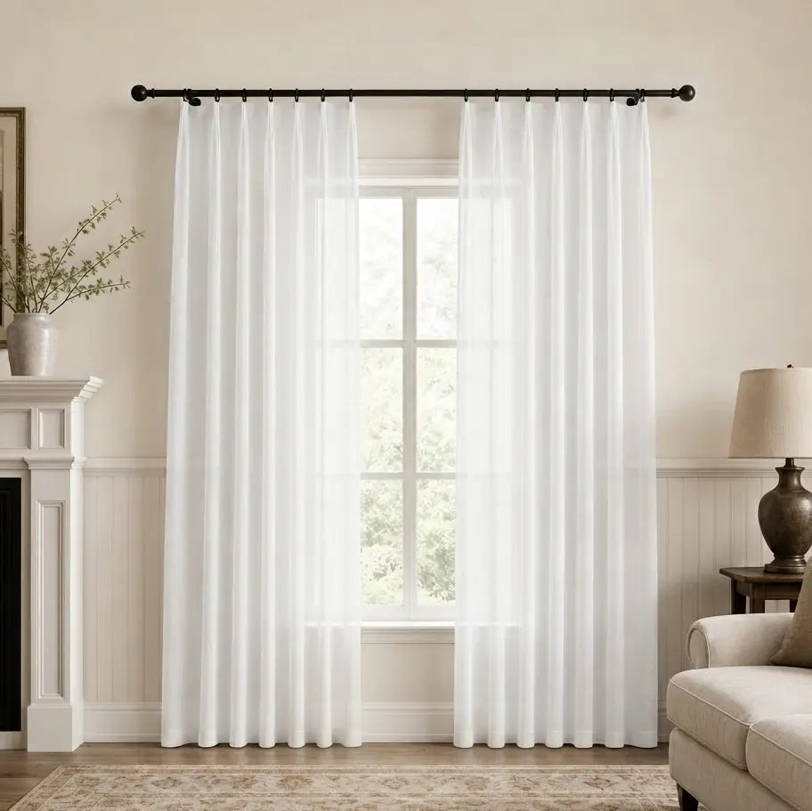 Custom Sheer Drapes – Soft Light Linen Blend – product image 17