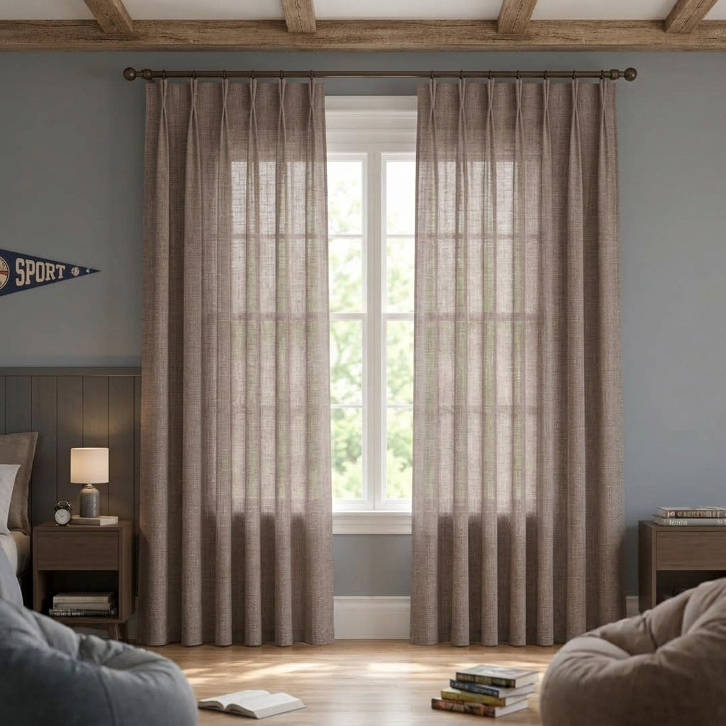 Modern Light Filtering Drapery – 50% Light Blocking, Made to Measure