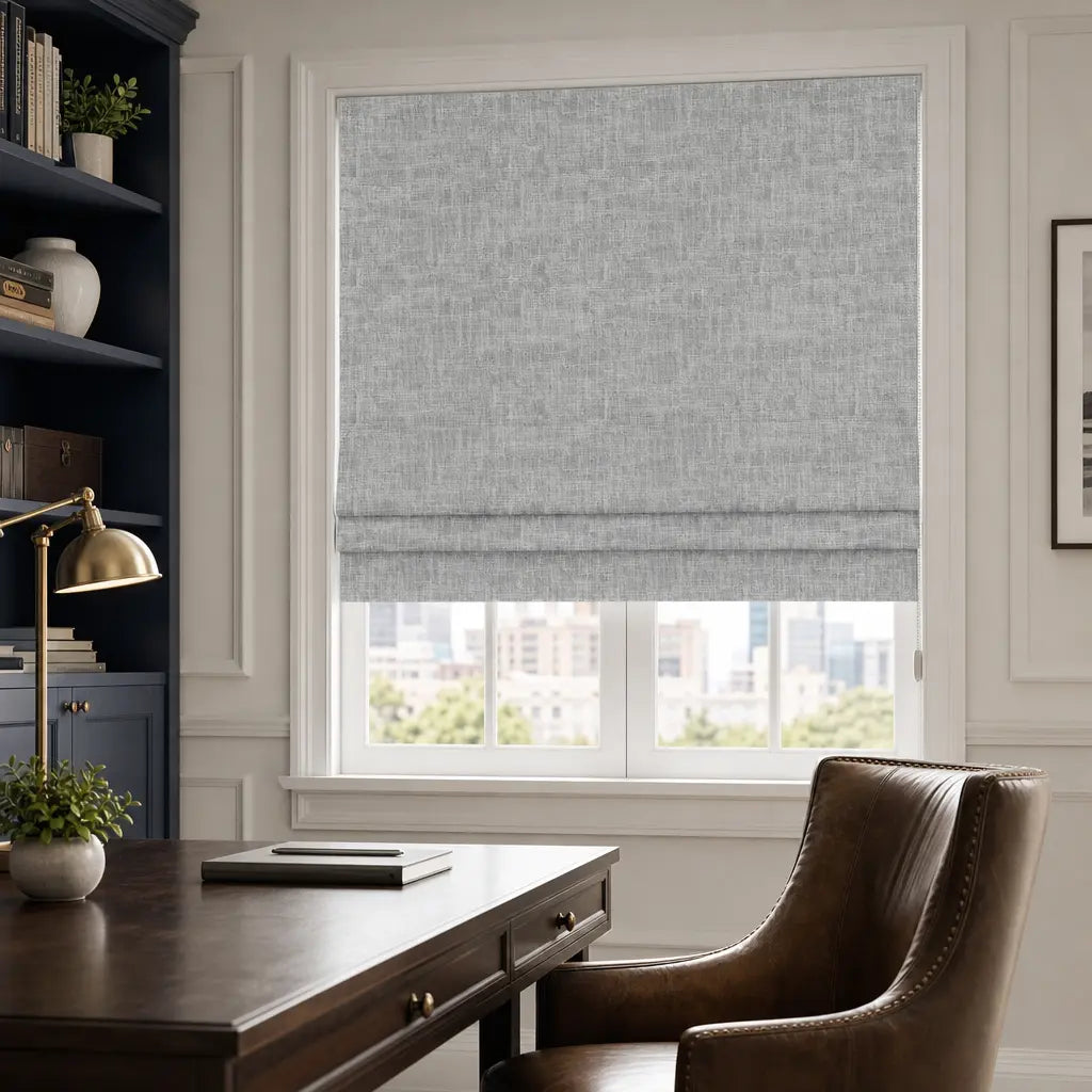 Custom Blackout Roman Shades for Bedrooms – Linen Blend – product image 14