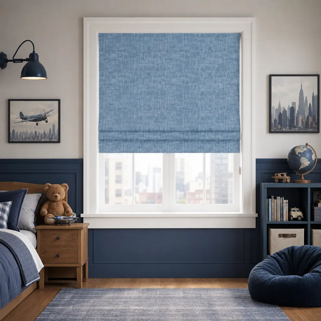 Custom Blackout Roman Shades for Bedrooms – Linen Blend – product image 15