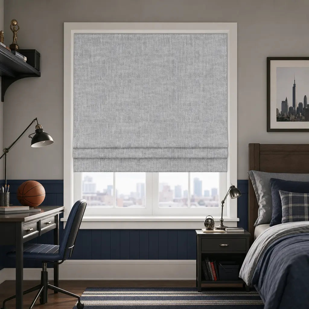 Custom Blackout Roman Shades for Bedrooms – Linen Blend – product image 16
