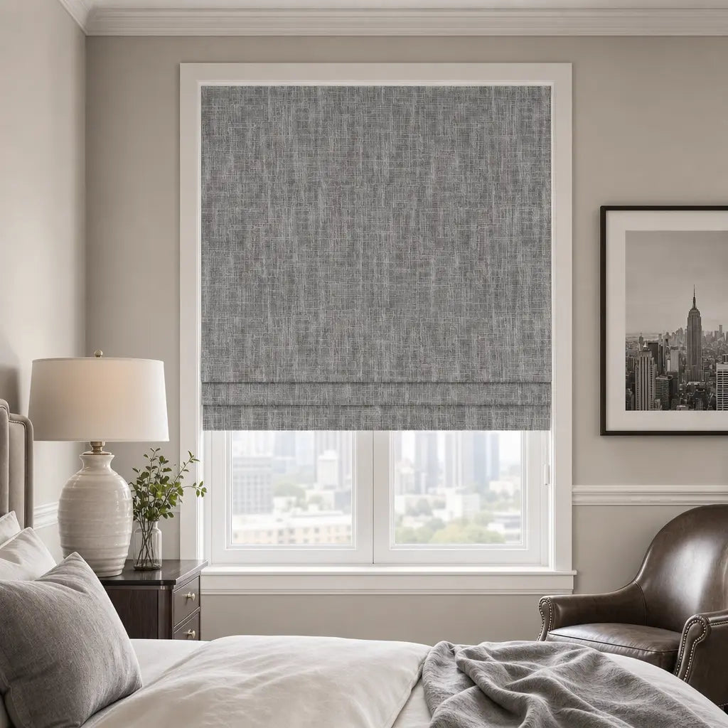 Custom Blackout Roman Shades for Bedrooms – Linen Blend – product image 18