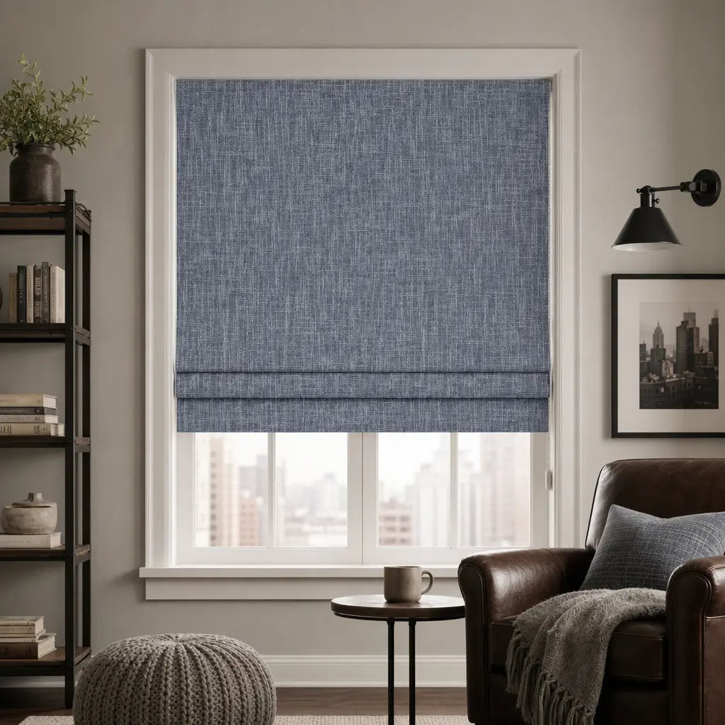 Custom Blackout Roman Shades for Bedrooms – Linen Blend – product image 19