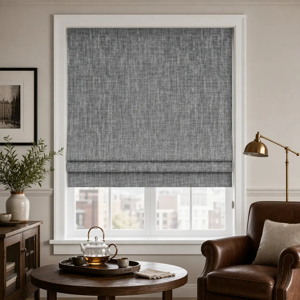 Custom Blackout Roman Shades for Bedrooms – Linen Blend – product image 20