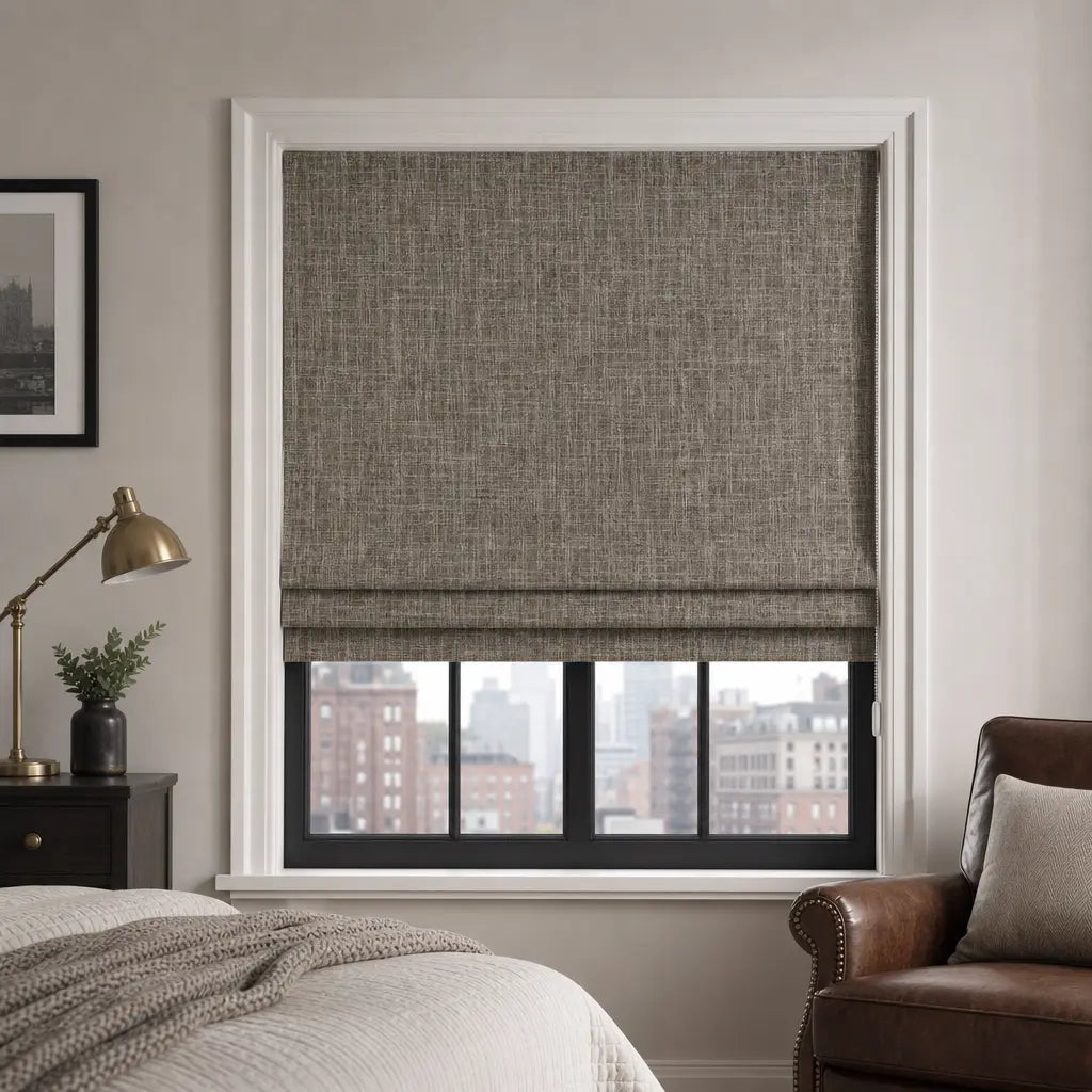 Custom Blackout Roman Shades for Bedrooms – Linen Blend – product image 22