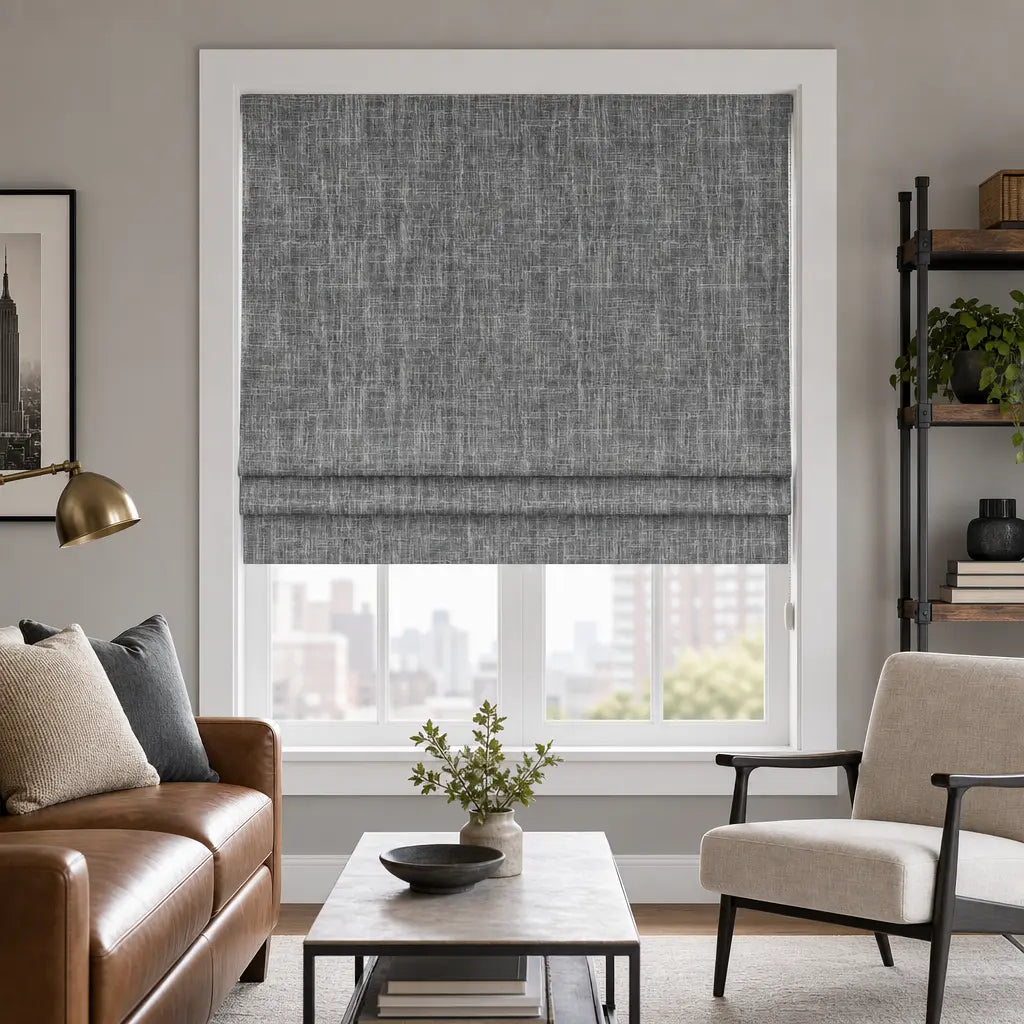 Custom Blackout Roman Shades for Bedrooms – Linen Blend – product image 26