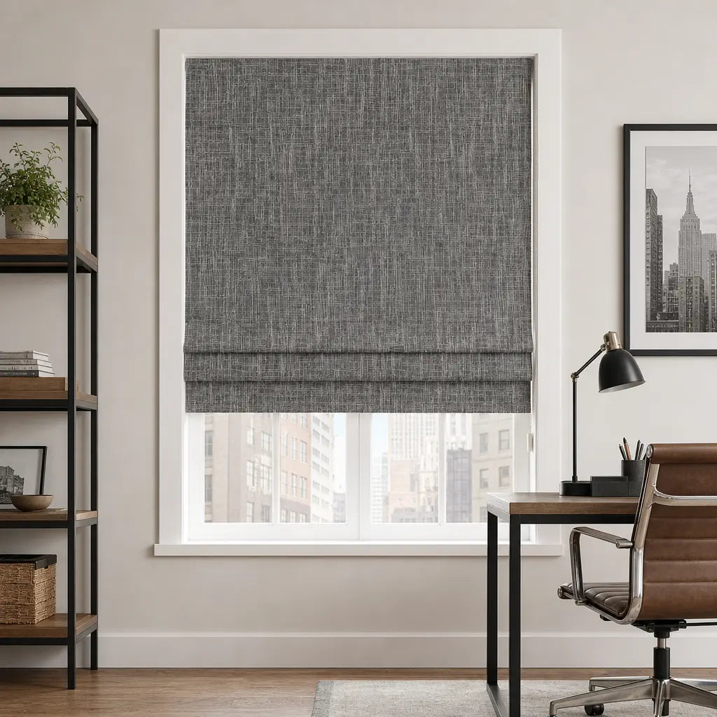 Custom Blackout Roman Shades for Bedrooms – Linen Blend – product image 29