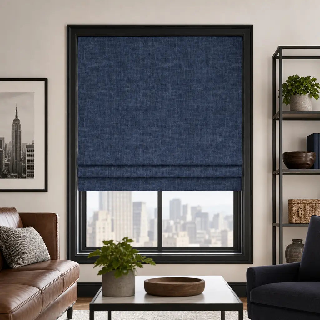 Custom Blackout Roman Shades for Bedrooms – Linen Blend – product image 30