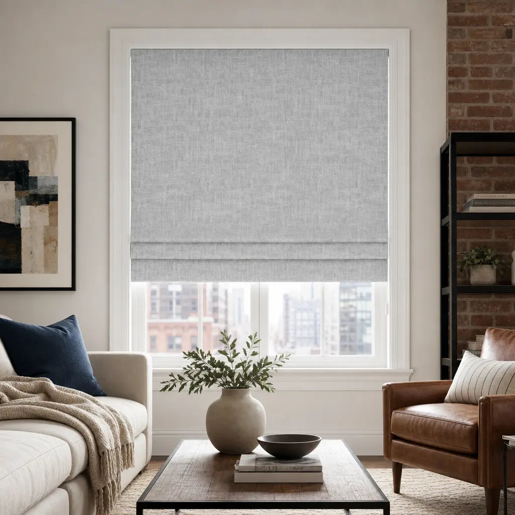 Custom Blackout Roman Shades for Bedrooms – Linen Blend – product image 32