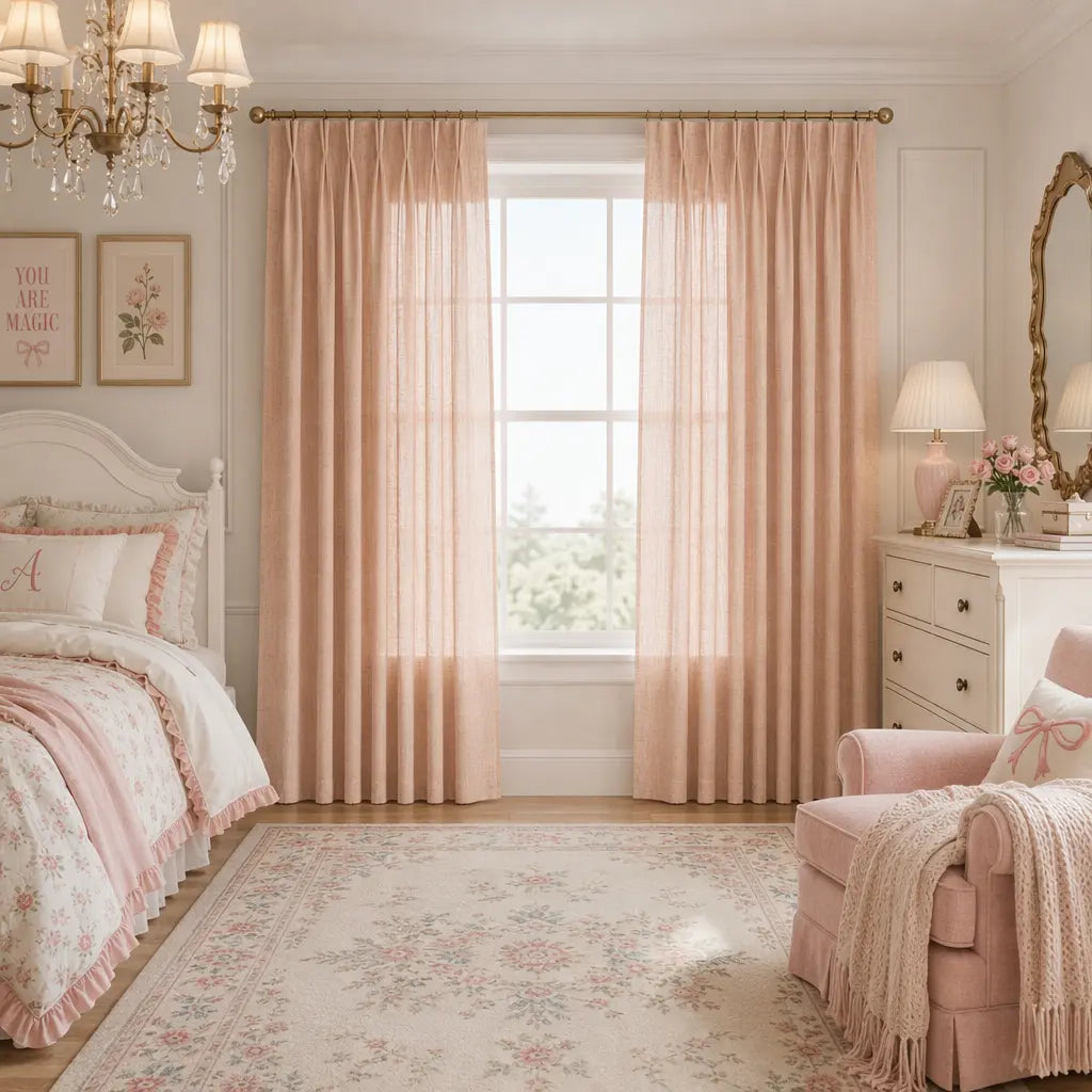 Custom Linen Blend Curtains for Bedrooms – Semi-Blackout – product image 2