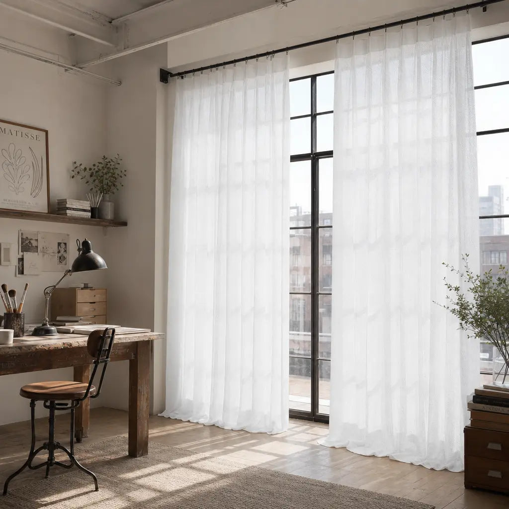 Custom Sheer Curtains – Light Filtering Linen Blend – product image 5