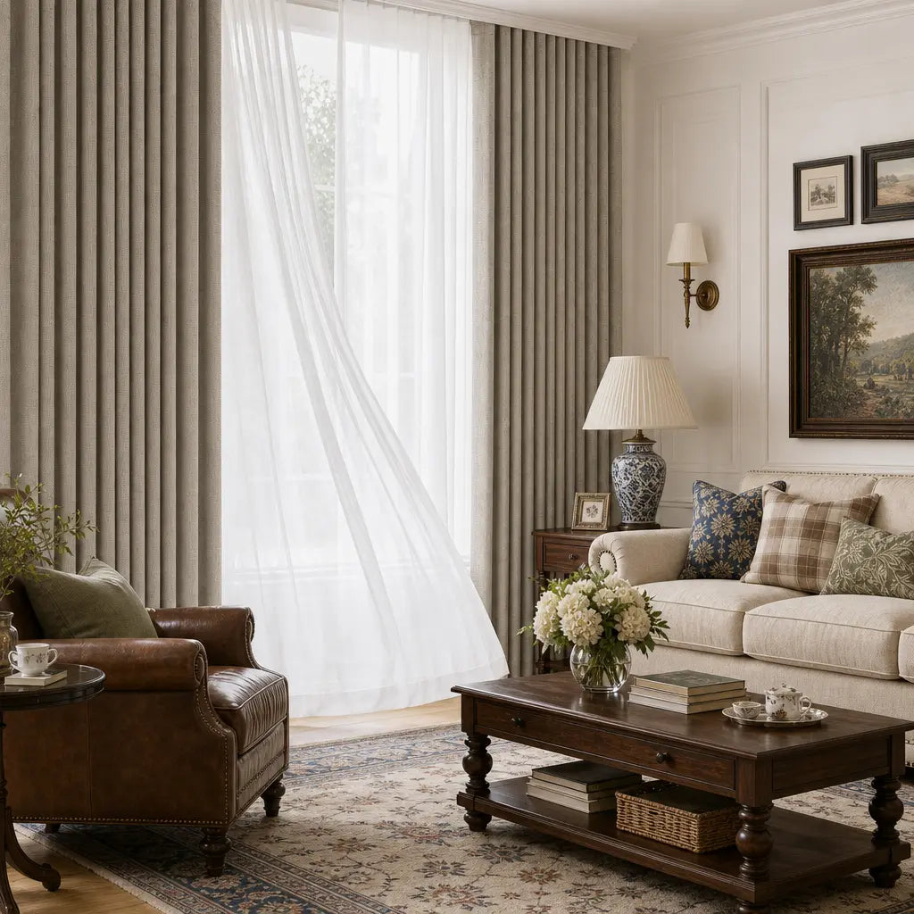 Custom Blackout Curtains for Living Rooms – Linen Blend – product image 3