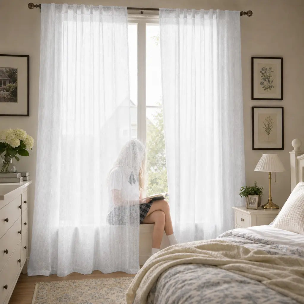 Custom Sheer Curtains – Light Filtering Linen Blend – product image 8